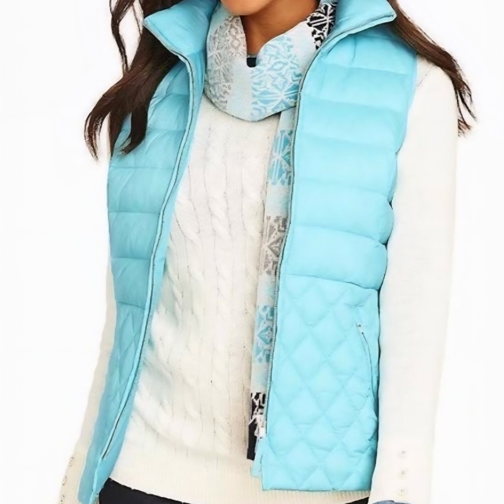 Brand New With Tags Size L aqua Talbots Puffer Vest